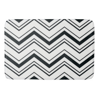 Bath Mat/Black en White Zig Zags Badmat