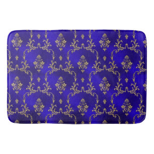 Bath Mat-Blue & Gold Badmat