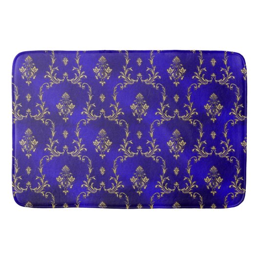 Bath Mat-Blue & Gold Badmat (Voorkant)
