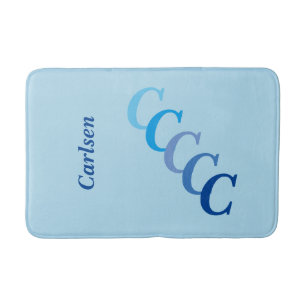 Bath Mat - Blue Name and Initialen