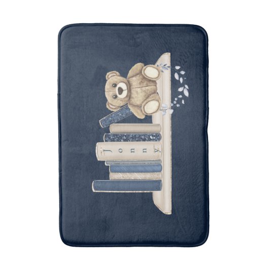 Bath Mat Boy's Books and Teddy Bear Opt 2 (Voorkant Verticaal)
