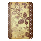 Bath Mat/Butterflies, Flowers and Polka Dots Badmat (Voorkant Verticaal)