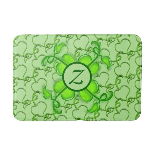 Bath Mat - Ivy Leaves met Monogram (Voorkant)