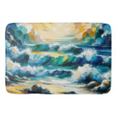 Bath Mat Ocean Waves en Sunrise Abstracte kunst (Voorkant)