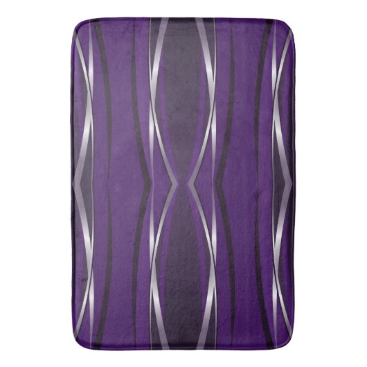 Bath Mat - Paarse Silver Retro (Voorkant Verticaal)