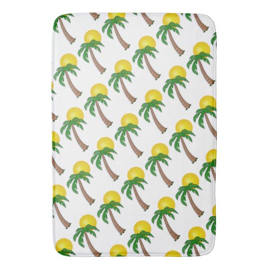 Bath Mat/Palm Trees en Sun Badmat (Voorkant Verticaal)
