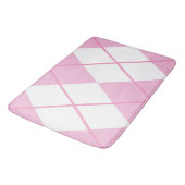 Bath Mat/Pink en White Play Diamond Pattern Badmat (Gekanteld)