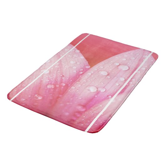 Bath Mat/Pink Flower Pedals with Dew Druppels Badmat (Gekanteld)