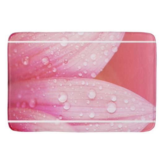 Bath Mat/Pink Flower Pedals with Dew Druppels Badmat (Voorkant)