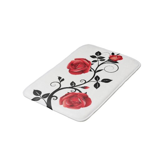 Bath Mat-Red Rose Vine Badmat (Gekanteld)