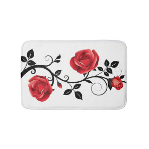 Bath Mat-Red Rose Vine Badmat