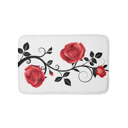 Bath Mat-Red Rose Vine Badmat (Voorkant)