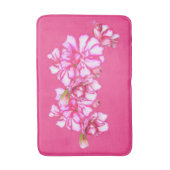 Bath Mat - Roze gestripte Geraniums (Voorkant Verticaal)