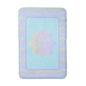 Bath Mat sky blue met grote Boho medallion (Voorkant Verticaal)