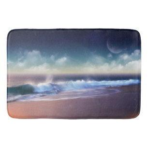 Bath Mat/Waves on Beach 's nachts Badmat
