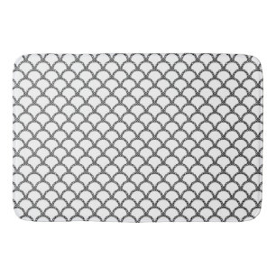 Bath Mat/White & Black Badmat