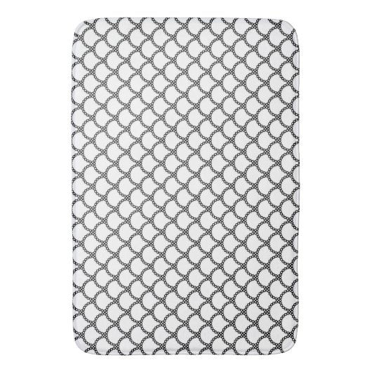Bath Mat/White & Black Badmat (Voorkant Verticaal)