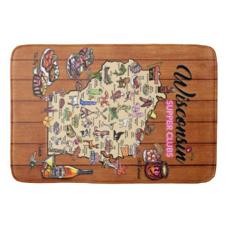 Bath Mat - Wisconsin Supper Club Map
