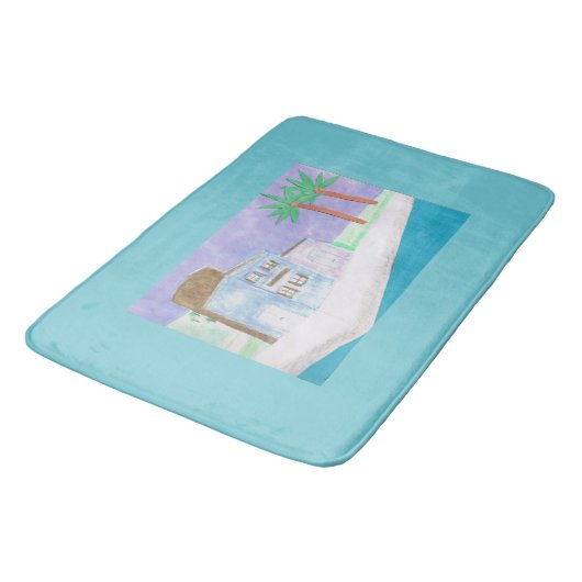 Bath Mat with Caribbean Scene (Gekanteld)