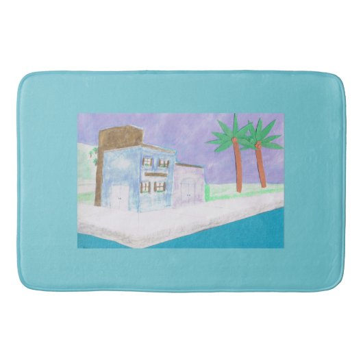 Bath Mat with Caribbean Scene (Voorkant)