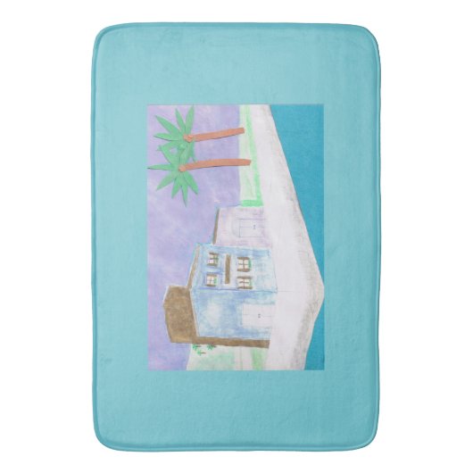 Bath Mat with Caribbean Scene (Voorkant Verticaal)