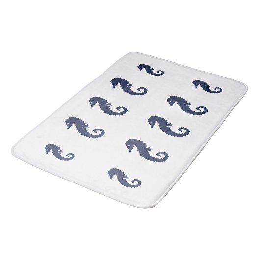 Bath Mat - Zee Horses (Navy Blue) (Gekanteld)