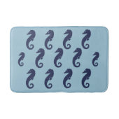 Bath Mat - Zee Horses (Navy Blue) op Blue (Voorkant)