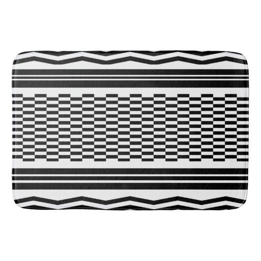 Bath Mat/Zig Zags and Checkered Badmat (Voorkant)