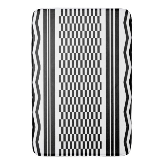 Bath Mat/Zig Zags and Checkered Badmat (Voorkant Verticaal)