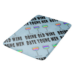 BATH MATS - DRINK OUDE WIJN, DATUM JONGE MANNEN BADMAT