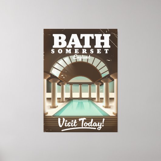 Bath Somerset Engeland reisposter Canvas Afdruk (Voorkant)