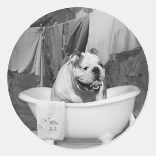 Bath time big fellow ronde sticker