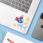 Bath Time Fancy Contour Sticker (Laptop met iPhone)