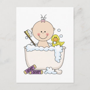 Bath Time Girl Tshirts en Gifts Briefkaart