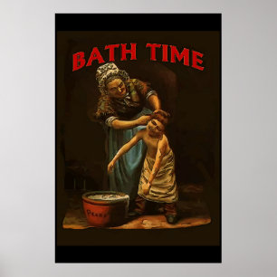 Bath Time, jongen op Wash Tub. Poster