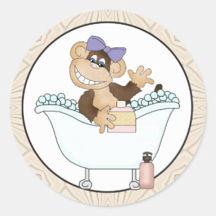Bath Time Monkey autocollant