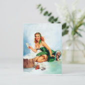 Bath Time Pin Up Briefkaart (Staand voorkant)