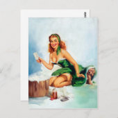 Bath Time Pin Up Briefkaart (Voorkant / Achterkant)