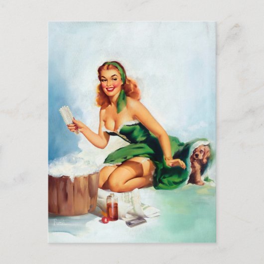 Bath Time Pin Up Briefkaart (Voorkant)