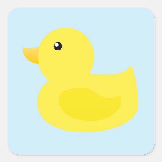 Bath Time Yellow Duck Vierkante Sticker (Voorkant)