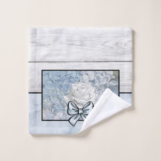 Bath Towel Set Farmhouse Land Blue Flowers Bad Handdoek (Wasdoekje)