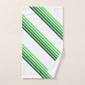 Bath Towel Set - Green Lines in Five Shades Bad Handdoek (Handdoek)