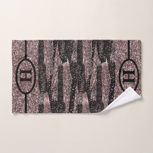 Bath Towel Set Leopard Print Glitter Bad Handdoek (Handdoek)