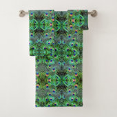 Bath Towel set Peacock Feathers Bad Handdoek (Insitu)