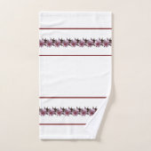 Bath Towel Set - Plum Blossom en Maroon Lines Bad Handdoek (Handdoek)