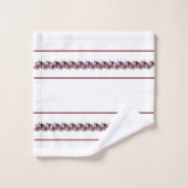 Bath Towel Set - Plum Blossom en Maroon Lines Bad Handdoek (Wasdoekje)