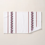 Bath Towel Set - Plum Blossom en Maroon Lines Bad Handdoek (Handdoek)