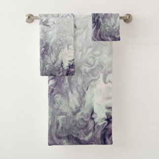 Bath Towel SetPurple en Grey Swirl Home Decor Bad Handdoek
