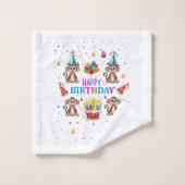 Bath Towel Sets, Happy Birthday Monkey Cupcake (Gant de toilette)