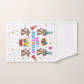 Bath Towel Sets, Happy Birthday Monkey Cupcake (Serviette à main)